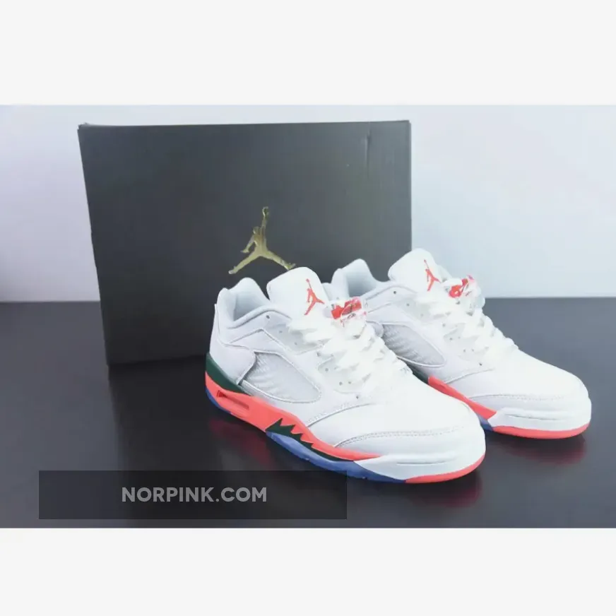 Air Jordan 5 Retro Low "Hurricanes" Grey/Brilliant Orange-Pine Green