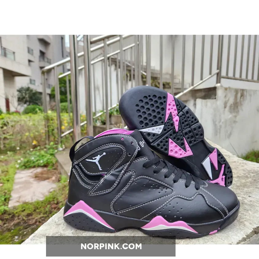 Air Jordan 7 Black/Barely Grape-Rush Fuchsia
