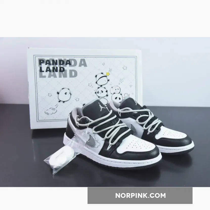 Custom Air Jordan 1 Low ‘Panda’ White Black