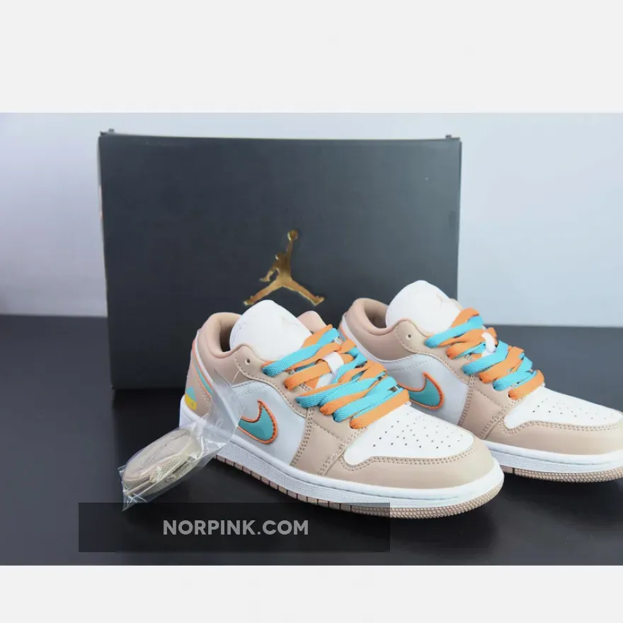 Custom Air Jordan 1 Low Sunset Haze/White/Bright Citrus