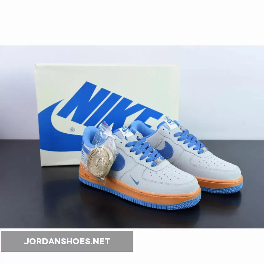 Custom Nike Air Force 1 Low Grey Blue Orange