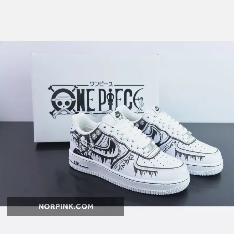 Custom Nike Air Force 1 Low "One Piece" White Black
