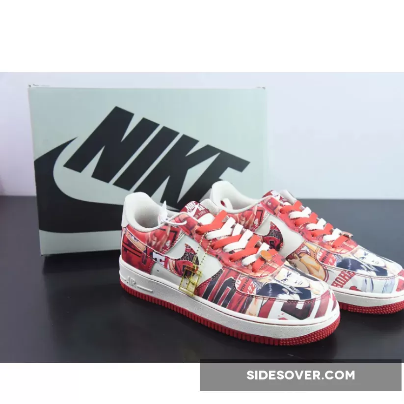 Custom Nike Air Force 1 Slum Dunk White Red