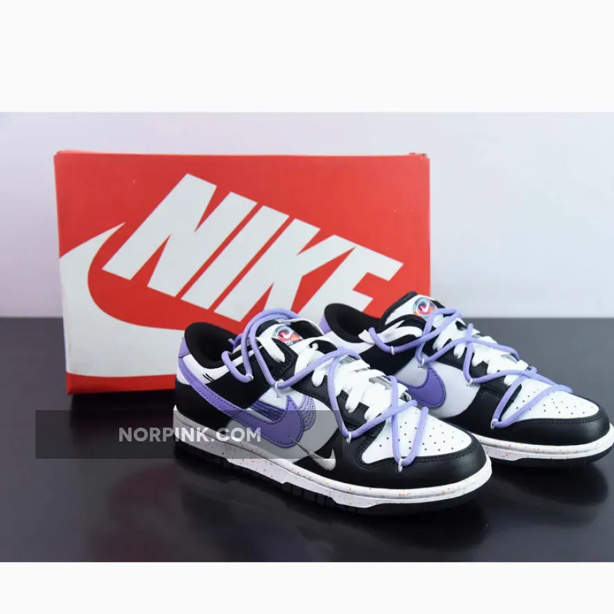 Custom Nike Dunk Low ‘Multiple Swooshes’ White/Black-Purple