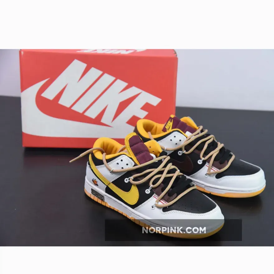 Custom Nike SB Dunk Low ‘Bee’ White Balack Yellow