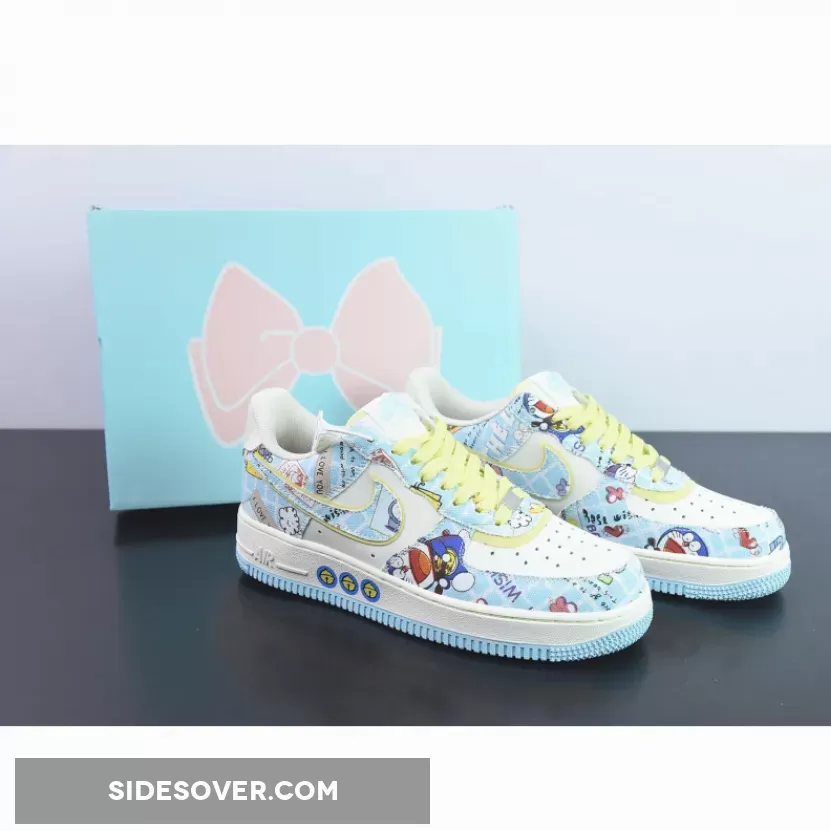 Doraemon x Nike Air Force 1 Low Custom White Blue Yellow