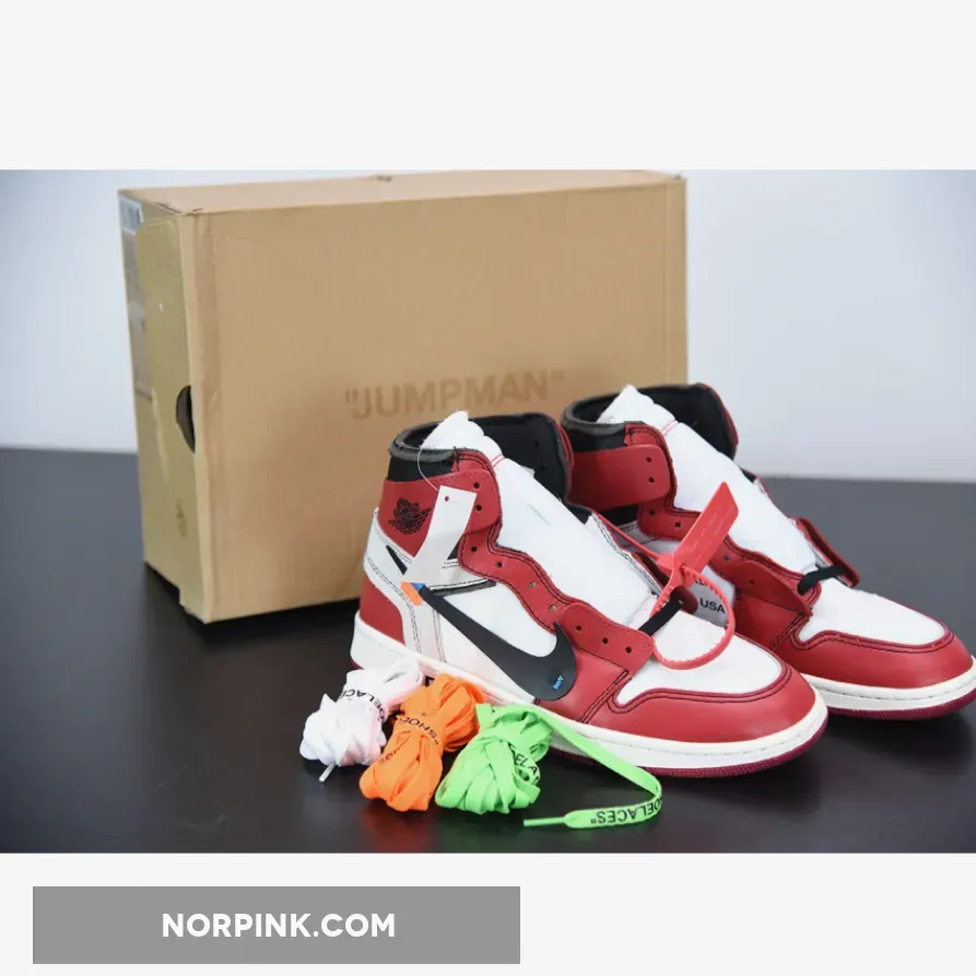 Jordan The 10: Air Jordan 1 Off- – Chicago WHITE/BLACK-VARSITY RED AJ1