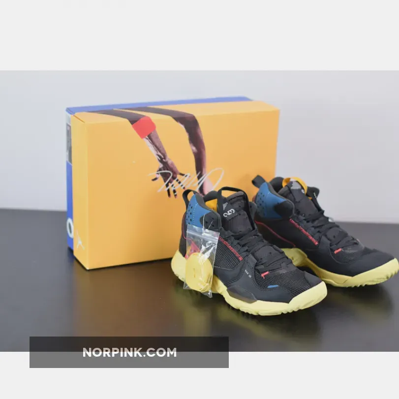 Jordan Union La X Jordan Delta Mid Off Noir/Brigade Blue/Dark Smoke Grey/Light Fusion Red