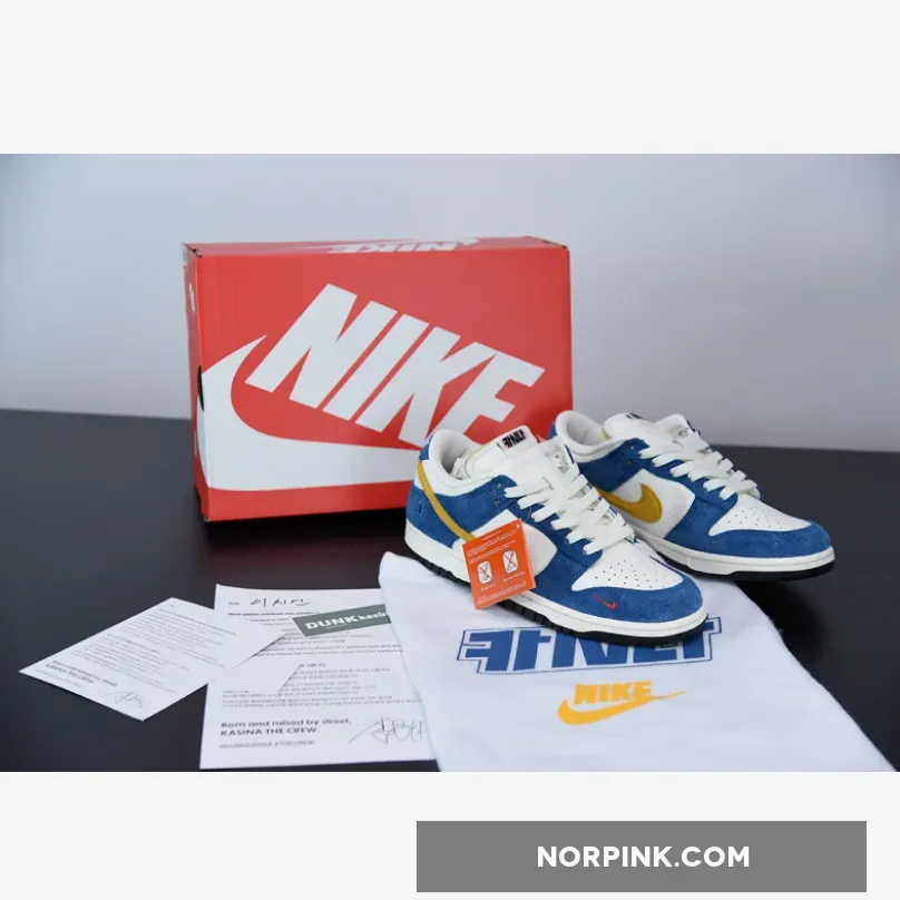 Kasina x Nike Dunk Low "Road Sign" Sail/University Gold-Industrial Blue