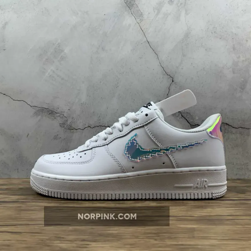 Nike Air Force 1 07 LV8 GS Pixelated Swoosh White For Womens