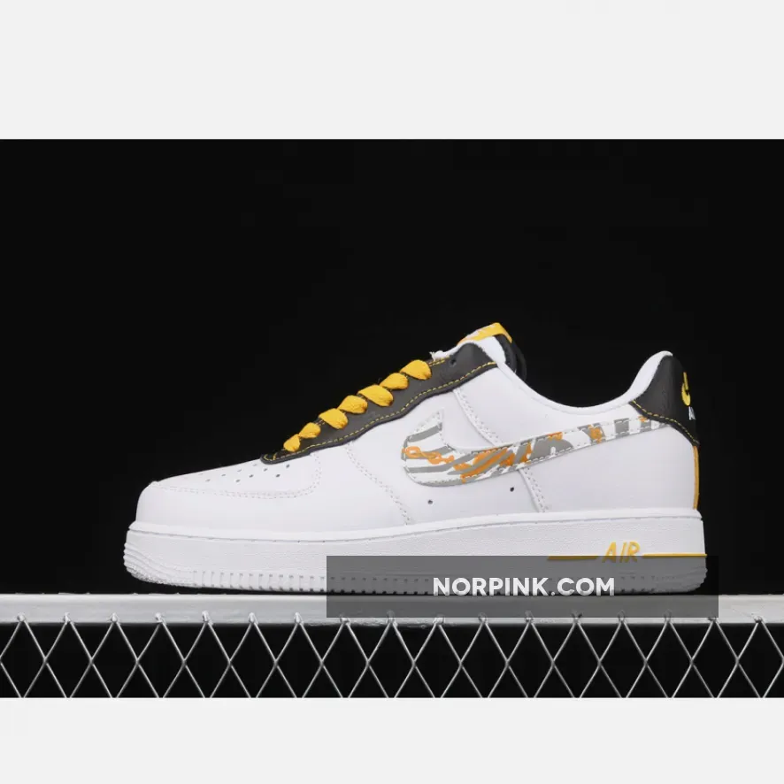 Nike Air Force 1 Gold Links Zebra Print White WMNS