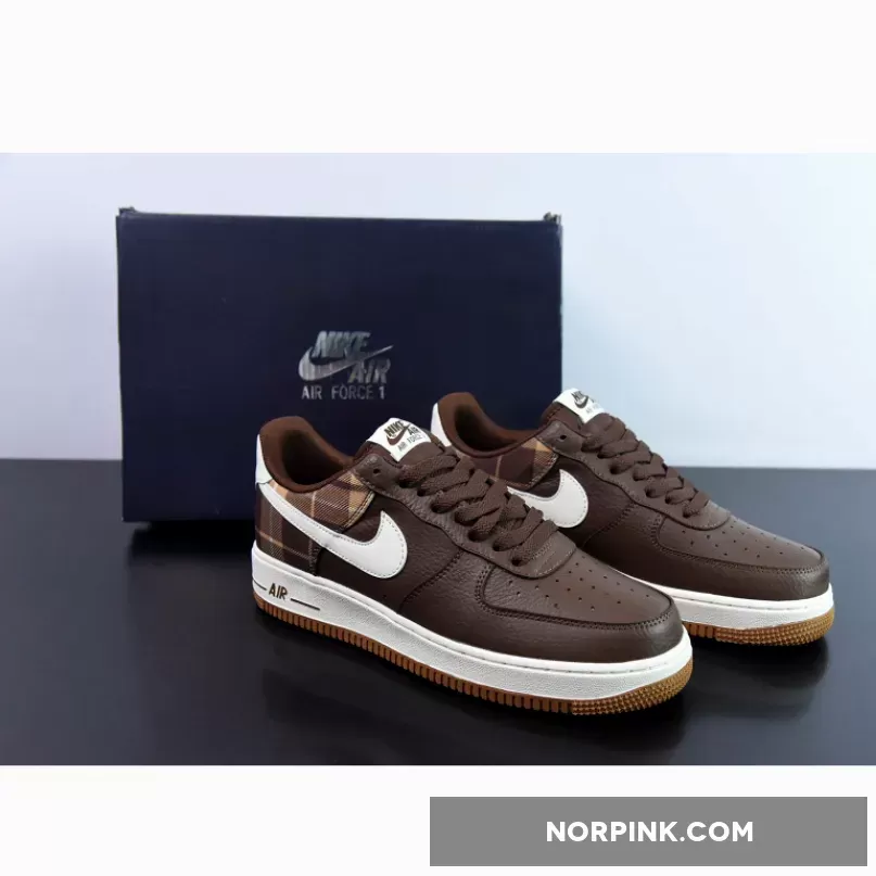 Nike Air Force 1 Low Plaid Cacao Wow/Pink Bloom