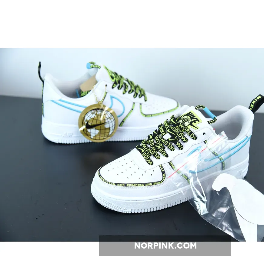 Nike Air Force 1 Low ‘Worldwide’ White Blue Fury Volt Nike Air Force 1 Low ‘Worldwide’ White Blue Fury Volt