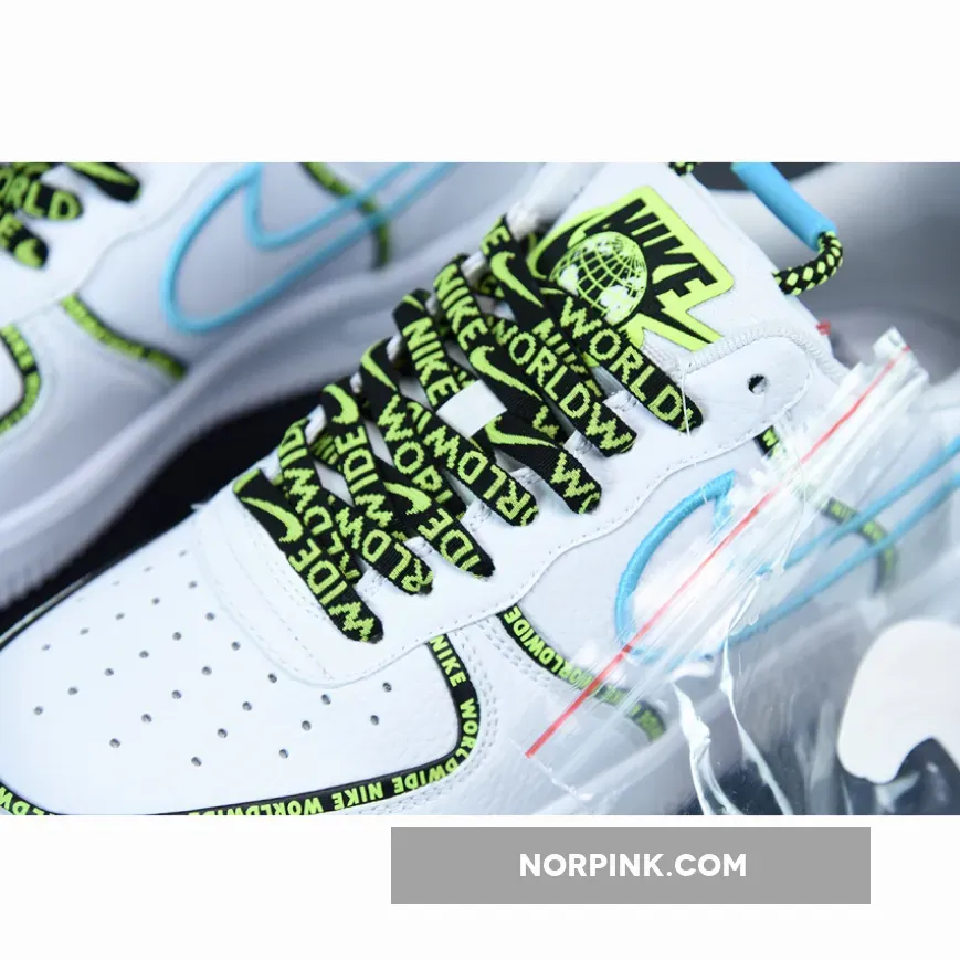 Nike Air Force 1 Low ‘Worldwide’ White Blue Fury Volt Nike Air Force 1 Low ‘Worldwide’ White Blue Fury Volt