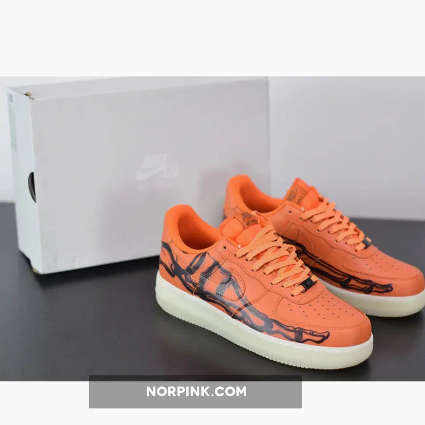 Nike Air Force 1 "Skeleton Orange" Glows-in-the-Dark Sole
