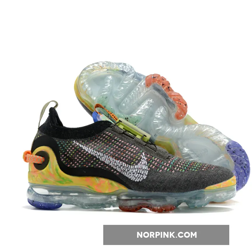 Nike Air VaporMax Flyknit Iron Grey-Citrus/Multi-Color