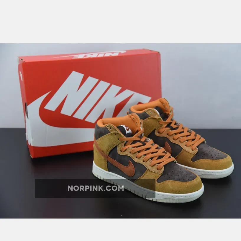 Nike Dunk High PRM Velvet Brown/Dark Russet-Dark Curry-Sail