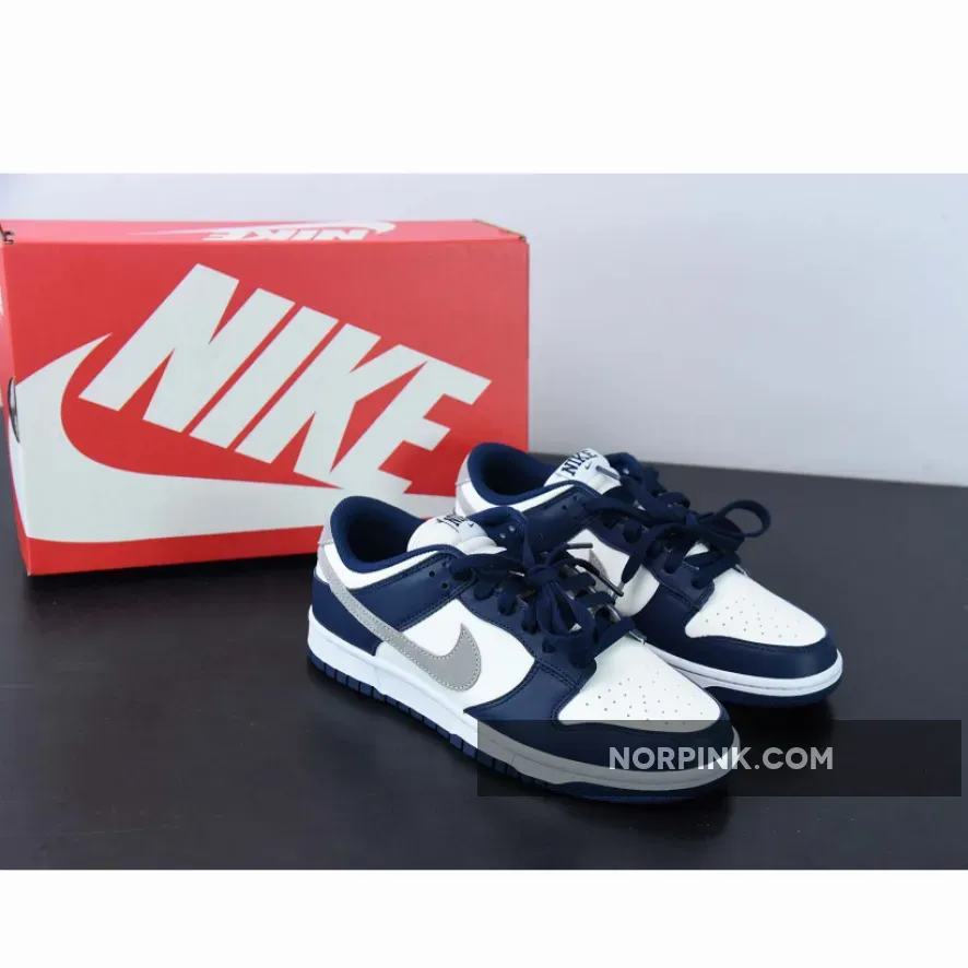 Nike Dunk Low Midnight Navy/Light Smoke Grey-White