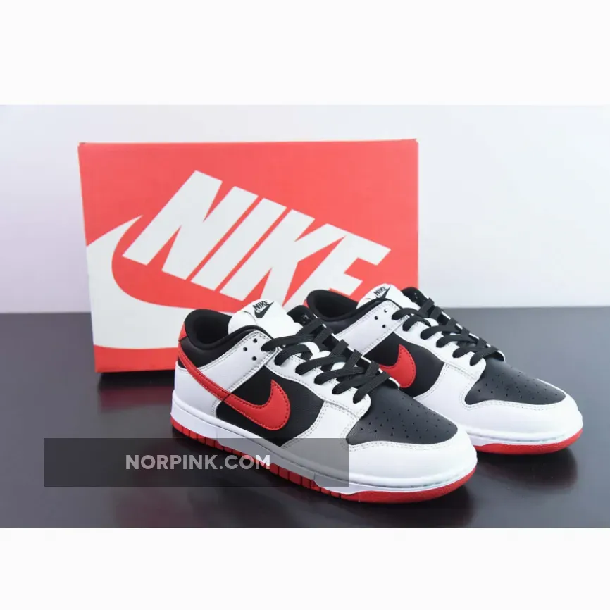 Nike Dunk Low White Black Red