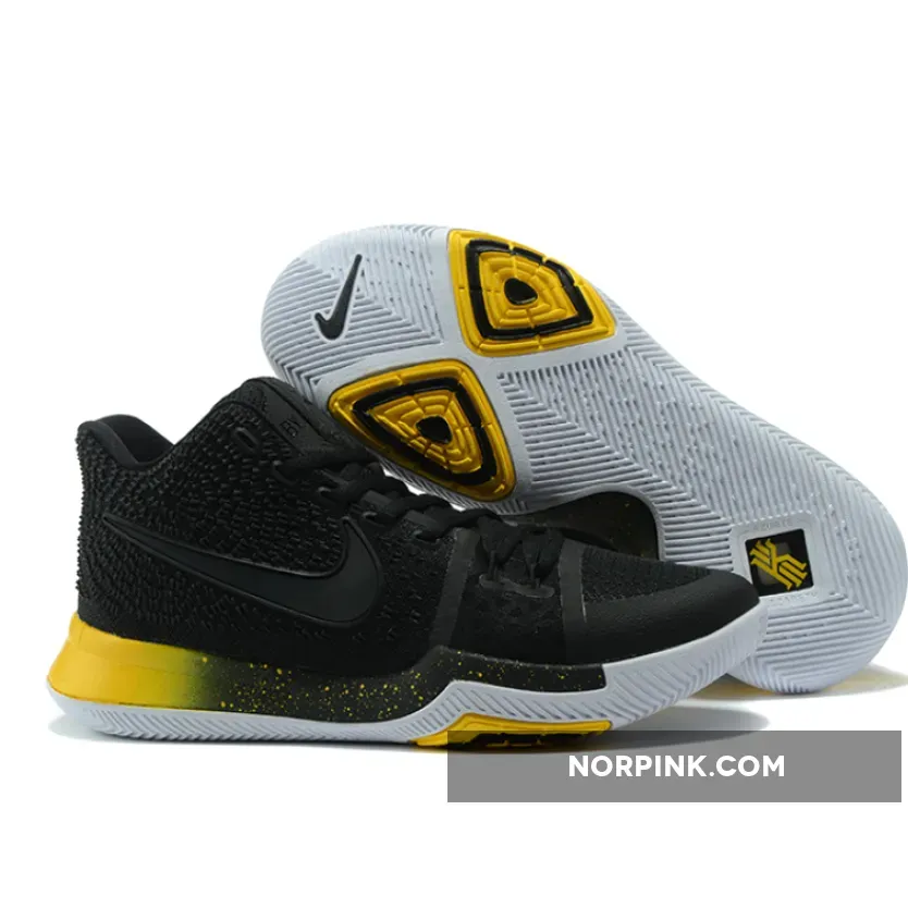 Nike Kyrie 3 Black and Black-Varsity Maize-White