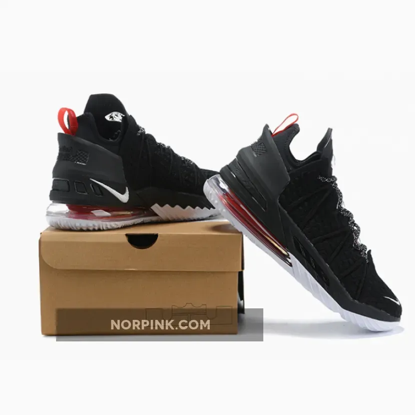 Nike LeBron 18 Black/University Red-White Nike LeBron 18 Black/University Red-White