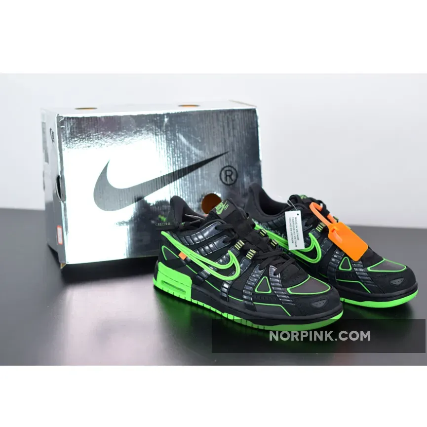 Nike Off-white X Air Rubber Dunk 'Green Strike' Black