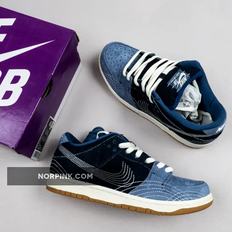 Nike SB Dunk Low PRM "Sashiko" Mystic Navy/Gum Light Brown-Sail Nike SB Dunk Low PRM "Sashiko" Mystic Navy/Gum Light Brown-Sail