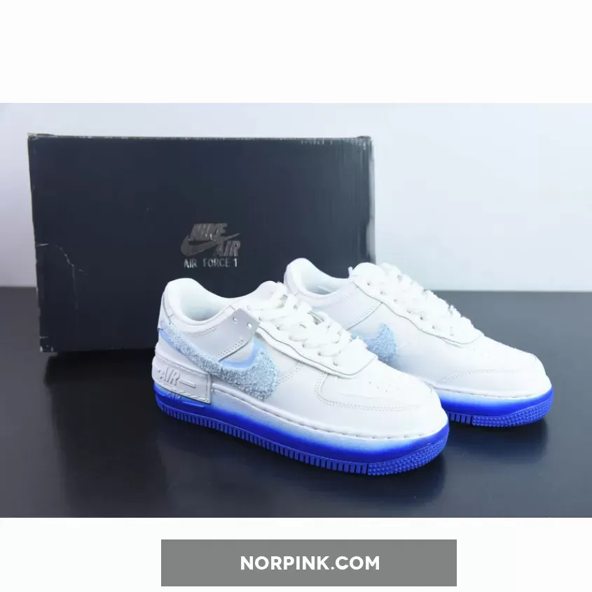 Nike WMNS Air Force 1 Shadow Chenille Swoosh White/Blue