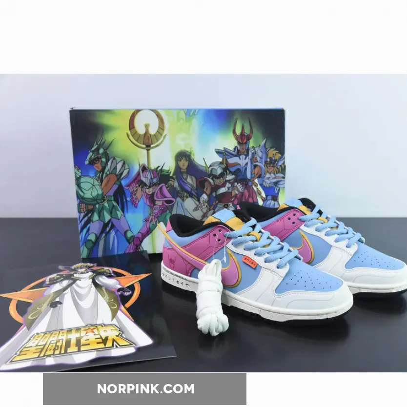 Saint Seiya x Nike Dunk Low Custom Purple Blue White