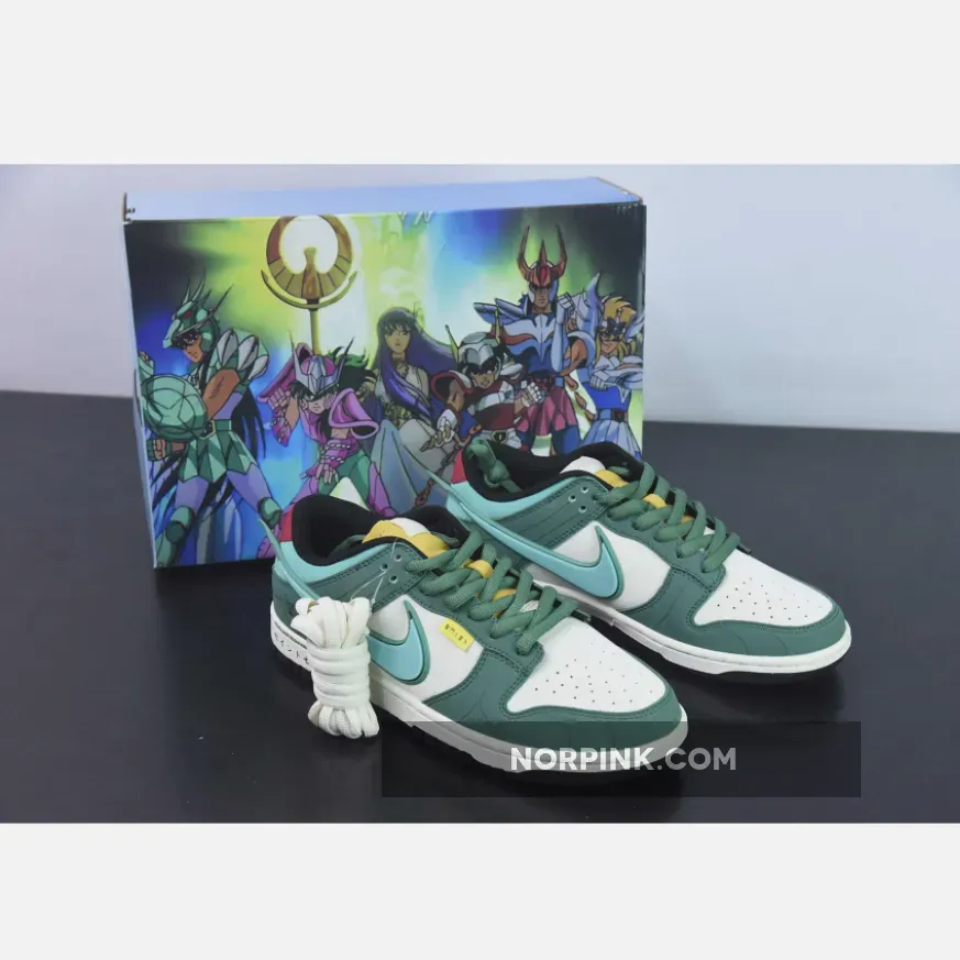Saint Seiya x Nike Dunk Low Custom White Green