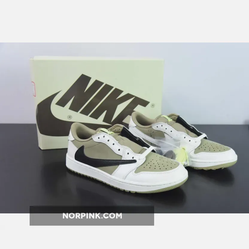 Travis Scott X Air Jordan 1 Low Golf Neutral Olive/Black-Sail