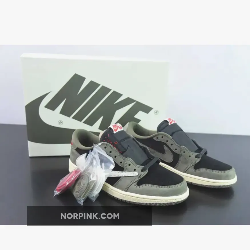 Travis Scott x Air Jordan 1 Low OG "Black Olive" Newest Sale