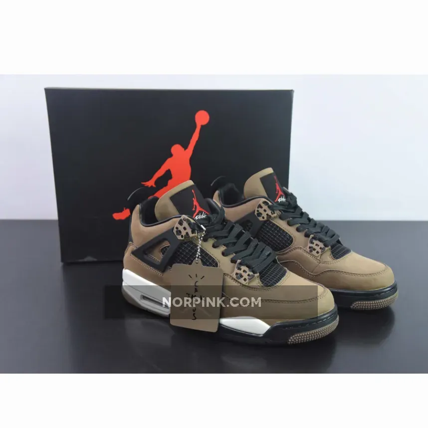 Travis Scott x Air Jordan 4 Olive Grey Black
