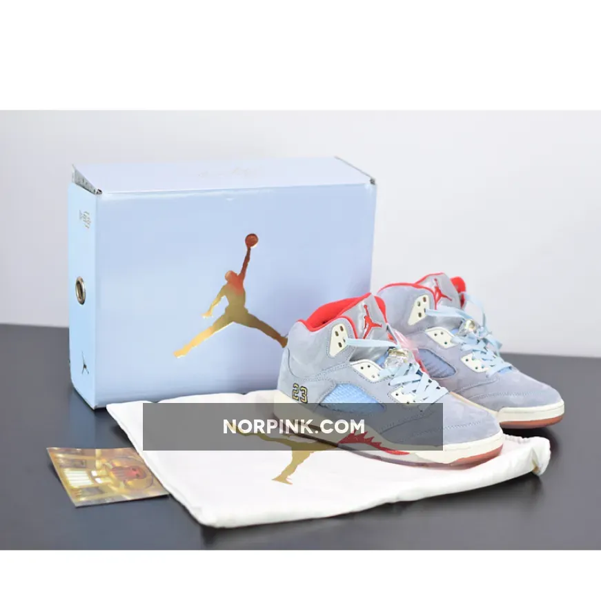 Trophy Room x Air Jordan 5 JSP Ice Blue/Sail-Metallic Gold-University Red